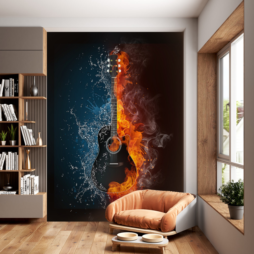 Fototapeta gitara w wodzie i w ogniu