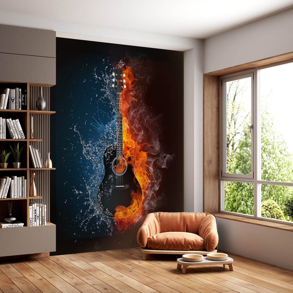 Fototapeta gitara w wodzie i w ogniu
