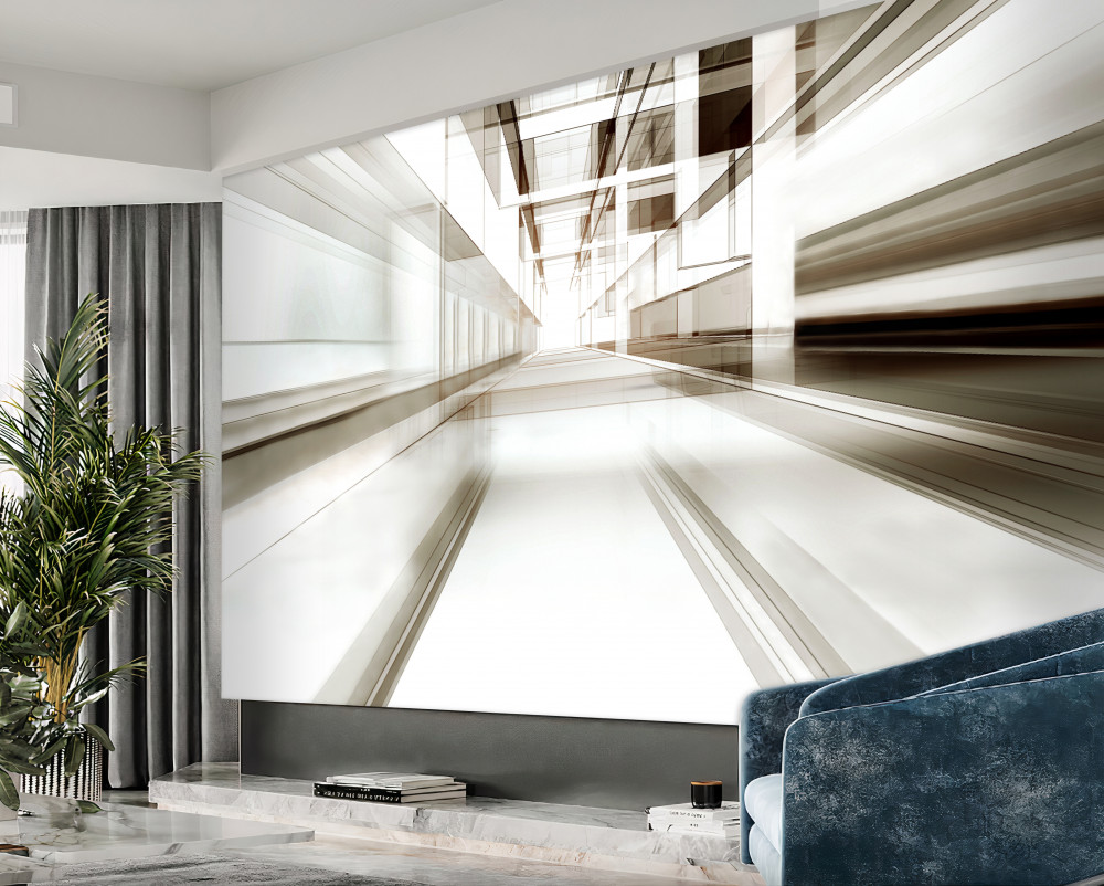 Fototapeta jasnoszary tunel w perspektywie