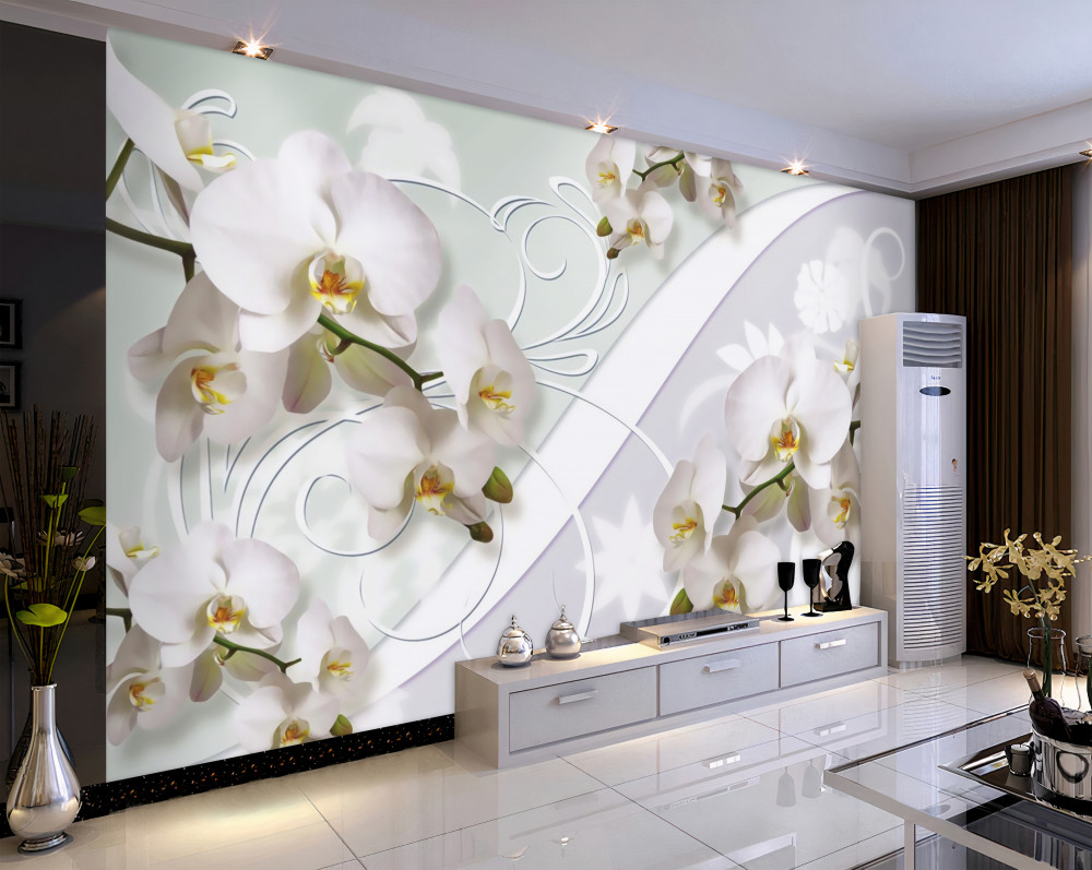 Fototapeta gałęzie białych orchidei na białym tle