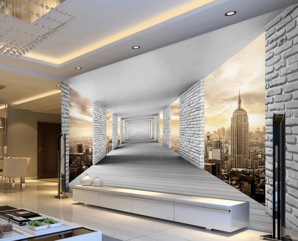 Fototapeta Tunel 3D przez miasto