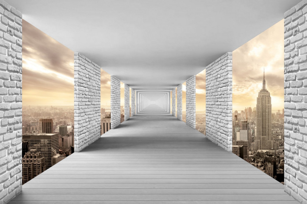 Fototapeta Tunel 3D przez miasto