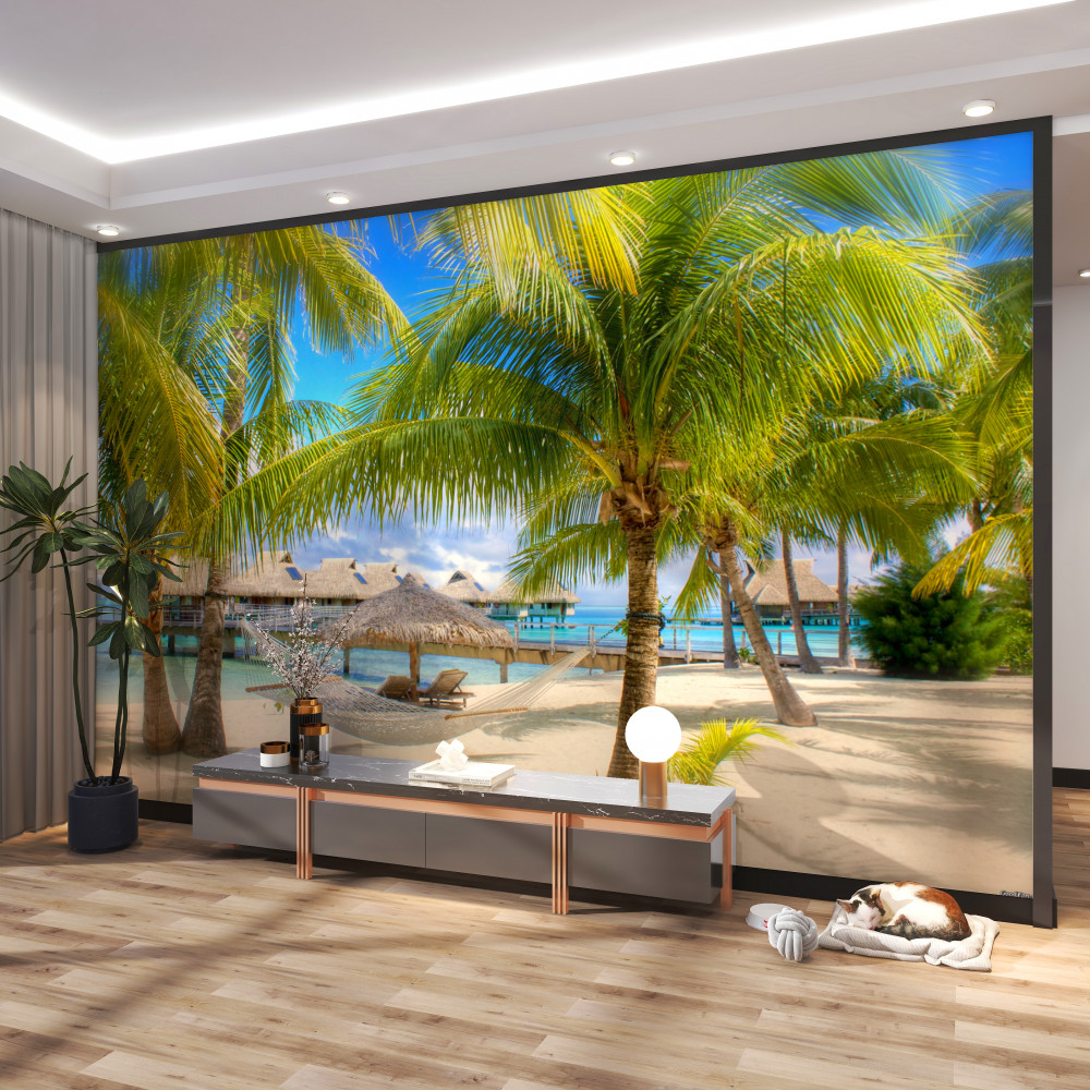 Fototapeta palmy na piaszczystej plaży