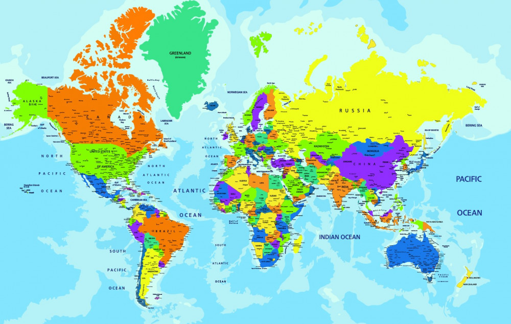 Fototapeta polityczna mapa świata