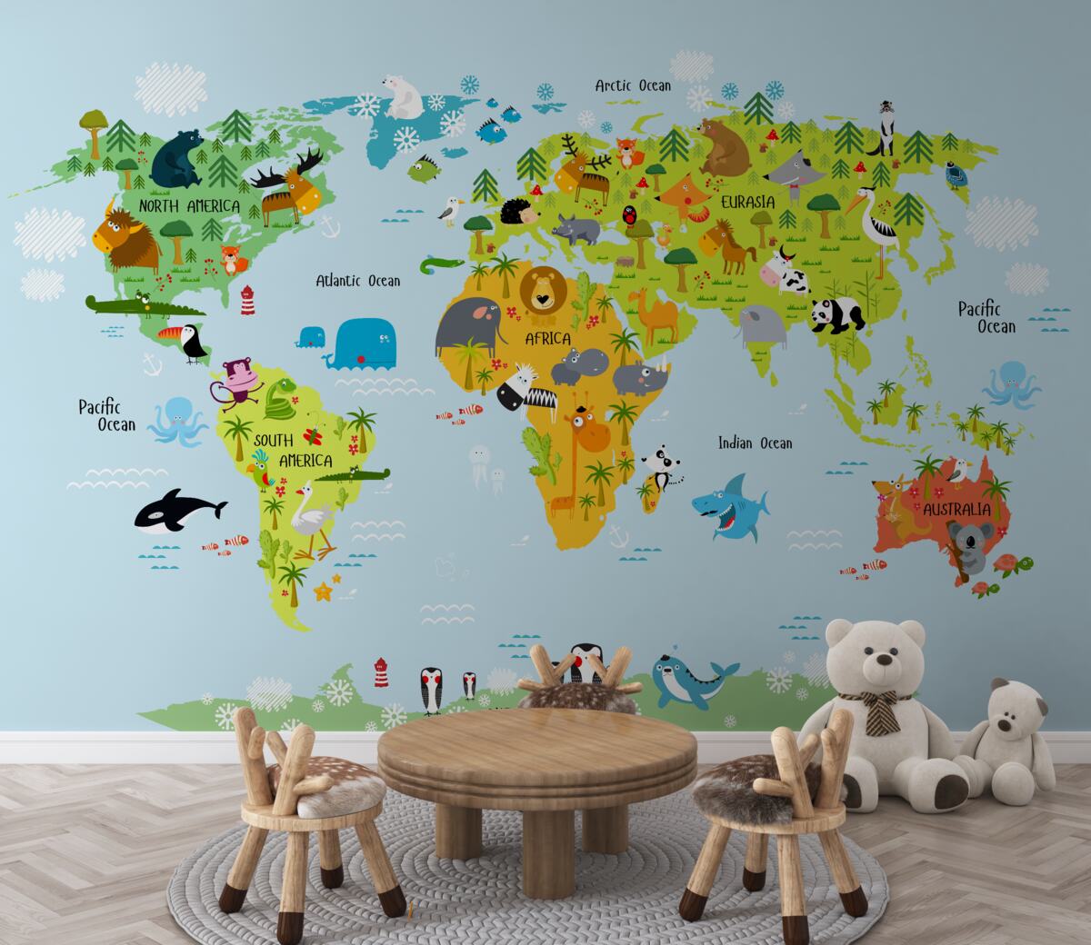 Fototapeta Kolorowa mapa świata