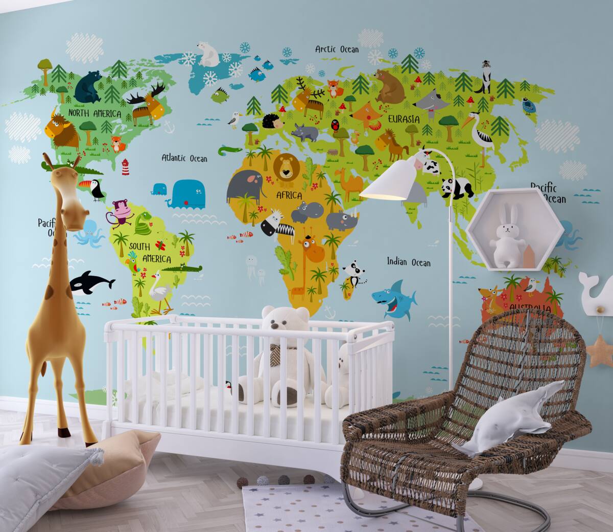 Fototapeta Kolorowa mapa świata