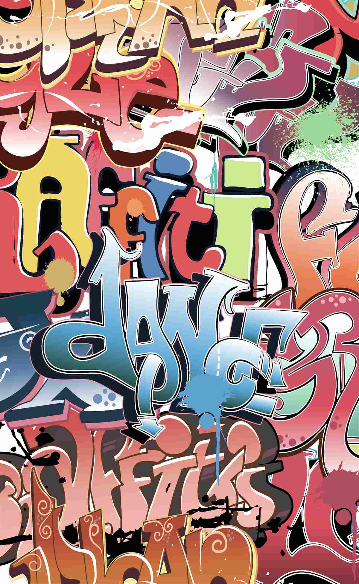 Fototapeta Wielobarwne litery graffiti