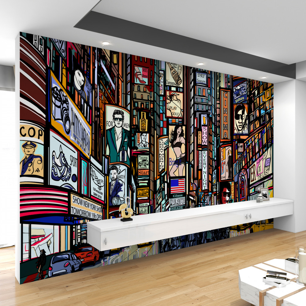 Fototapeta billboardy na rynku