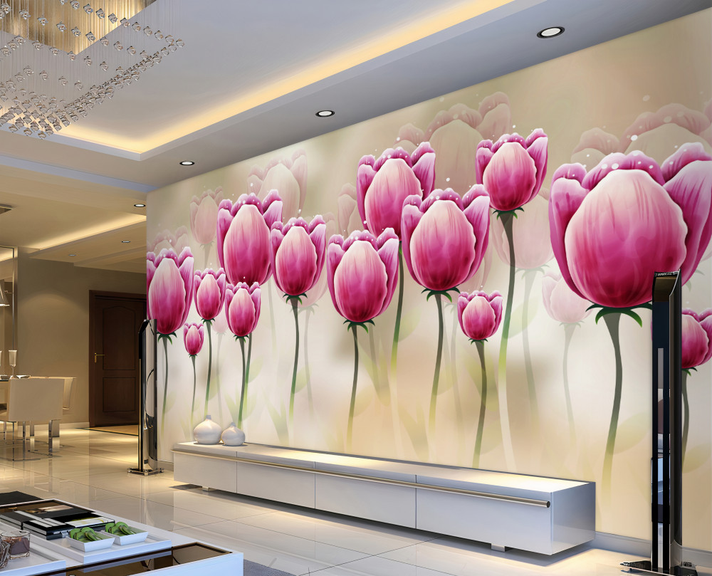 Fototapeta ciemnofioletowe tulipany
