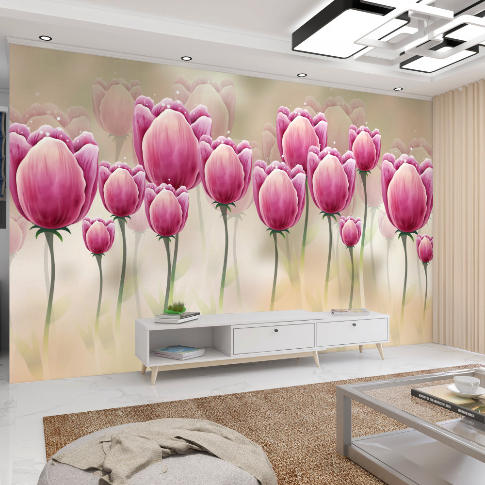 Fototapeta ciemnofioletowe tulipany