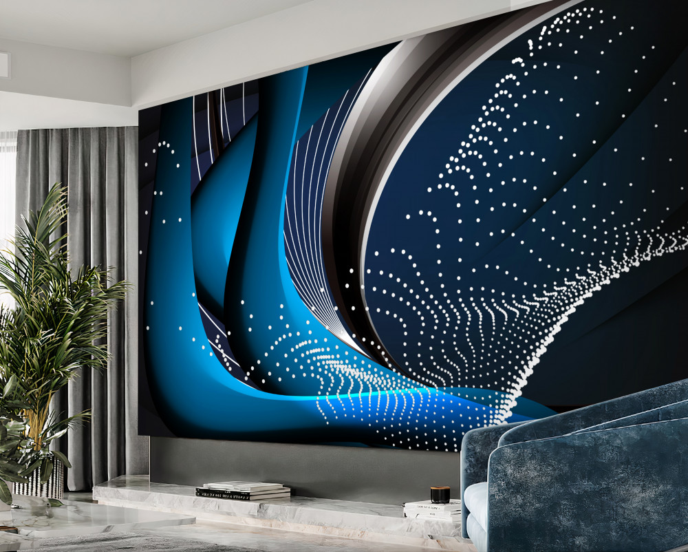 Fototapeta abstrakcyjne niebieskie linie rosy