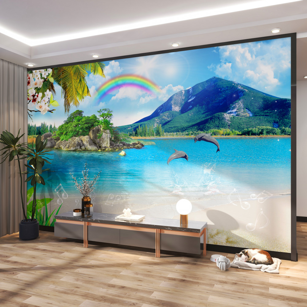 Fototapeta tęcza na plaży
