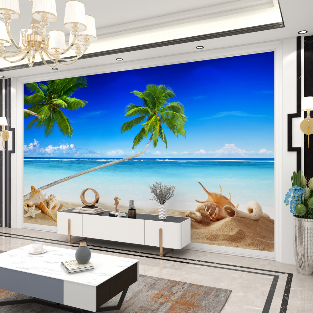 Fototapeta cicha tropikalna plaża i palmy