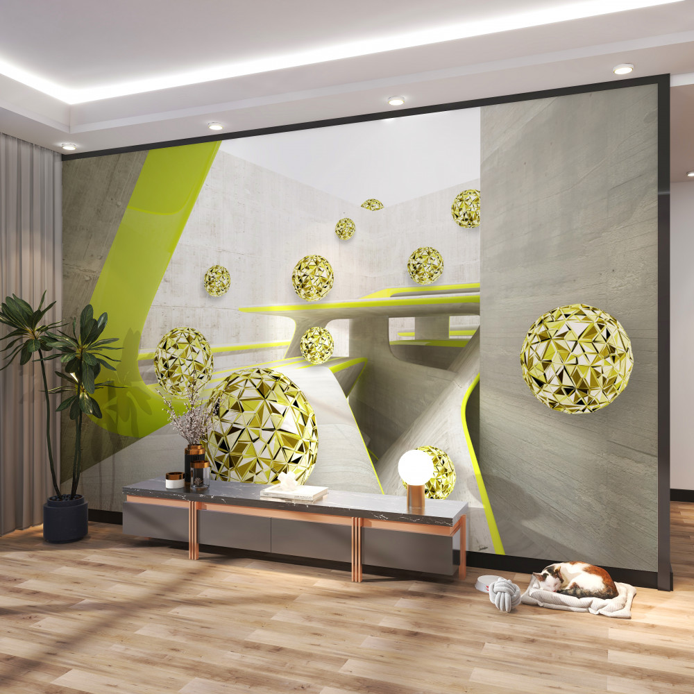 Fototapeta złote kule staczają się w dół