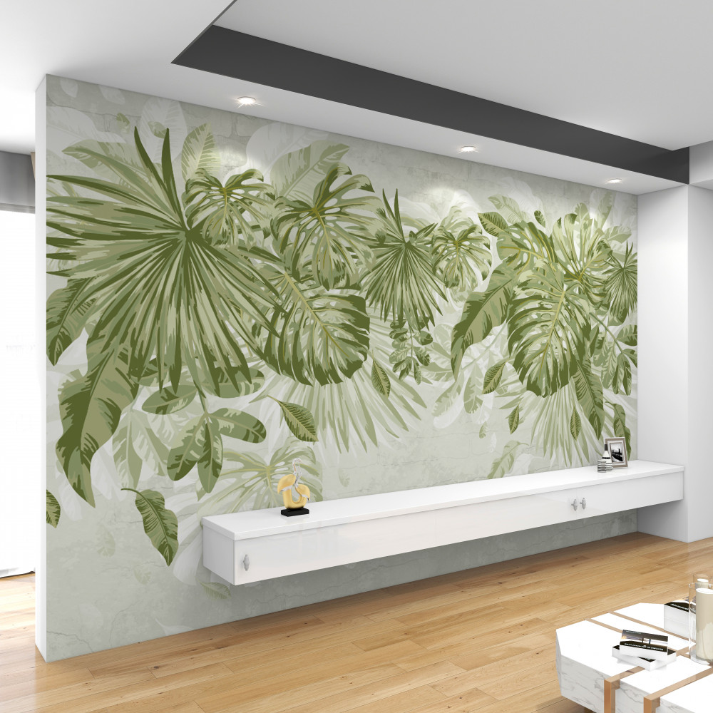 Fototapeta tropikalna monstera i liście bananów