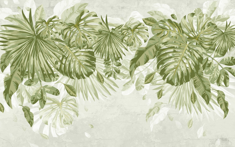 Fototapeta tropikalna monstera i liście bananów