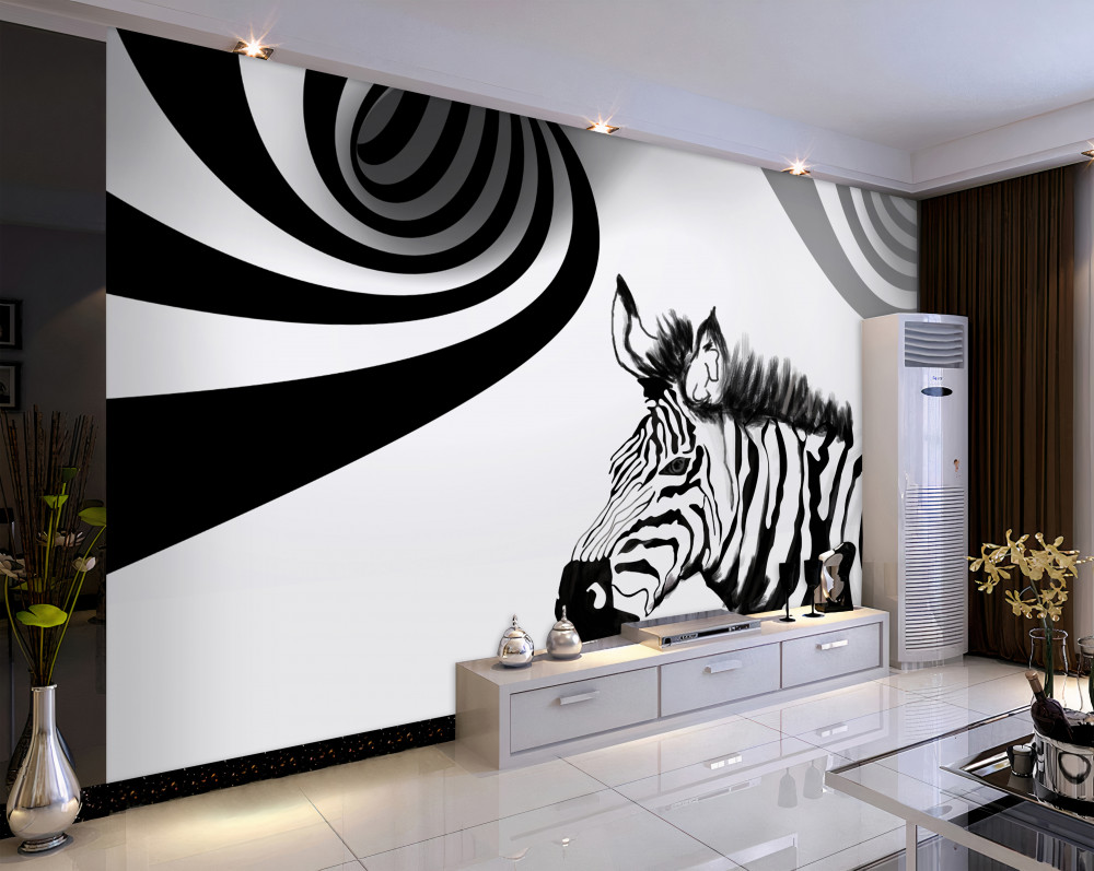 Fototapeta oczekująca zebra czarno-biała