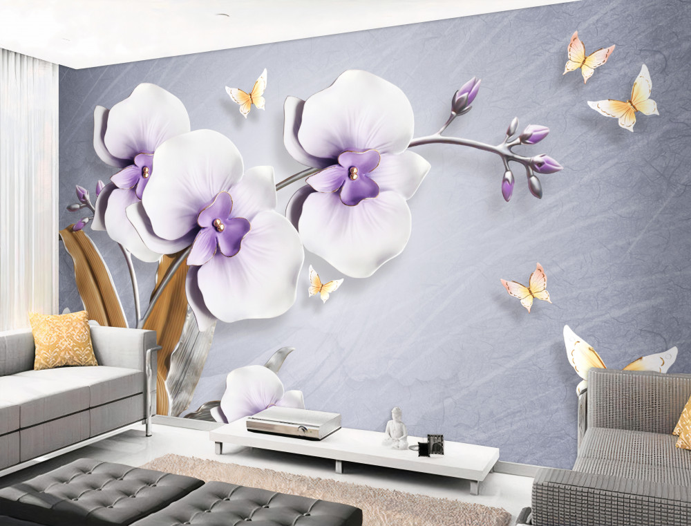 Fototapeta duże liliowe orchidee