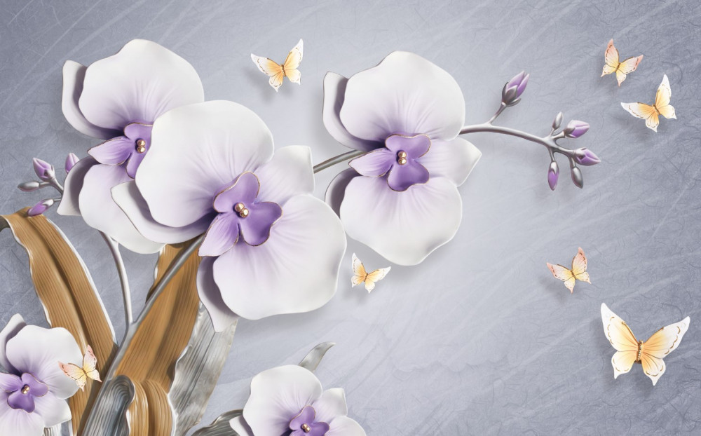 Fototapeta duże liliowe orchidee