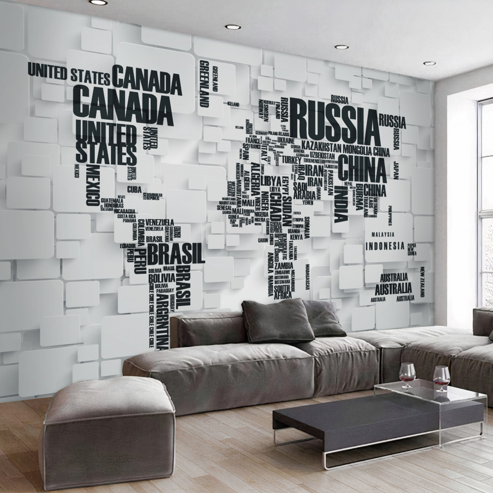 Fototapeta mapa z największymi krajami świata