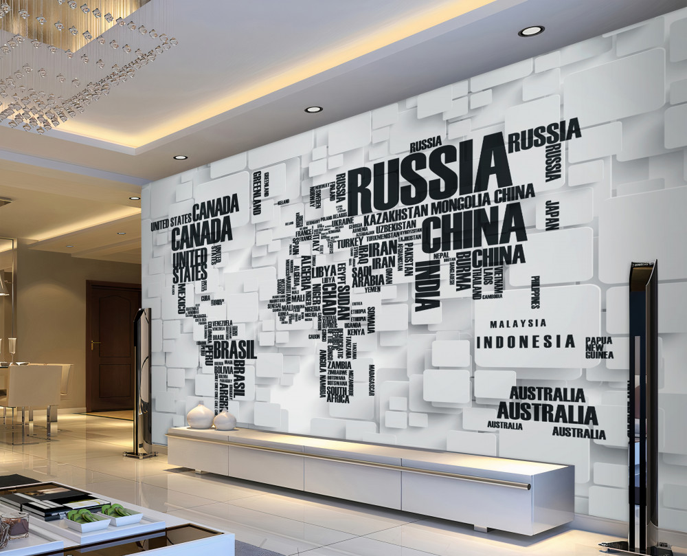 Fototapeta mapa z największymi krajami świata