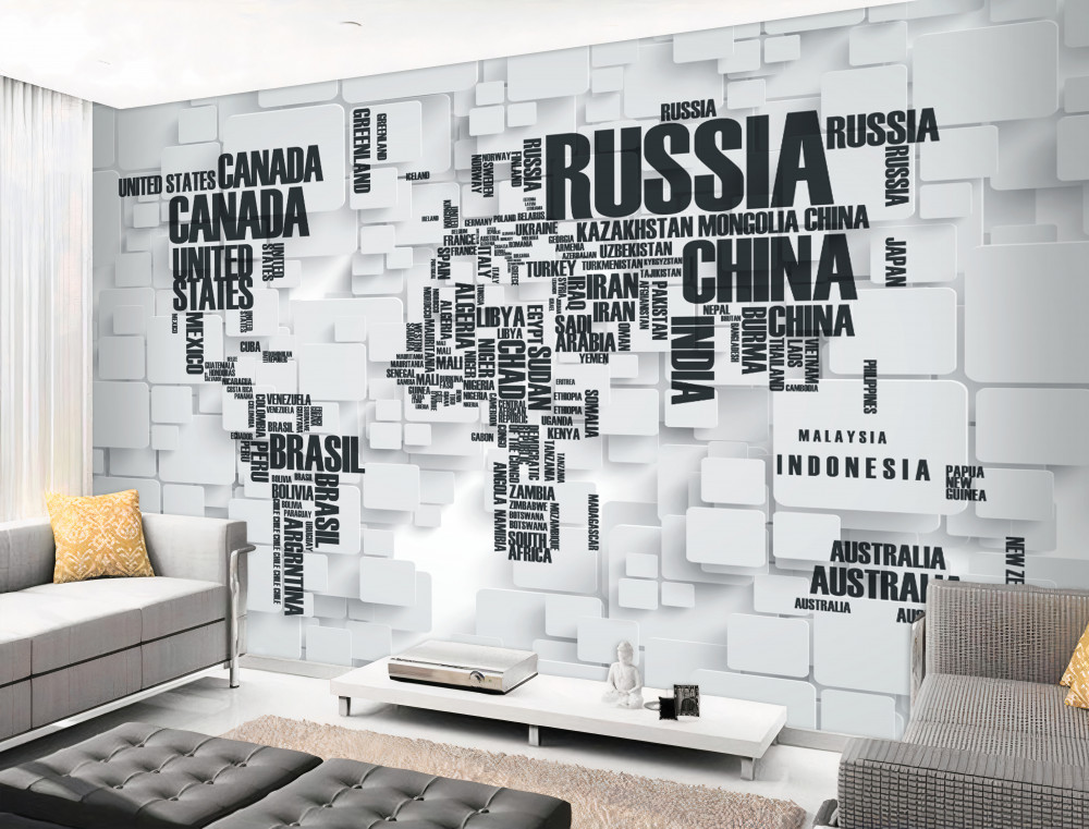Fototapeta mapa z największymi krajami świata