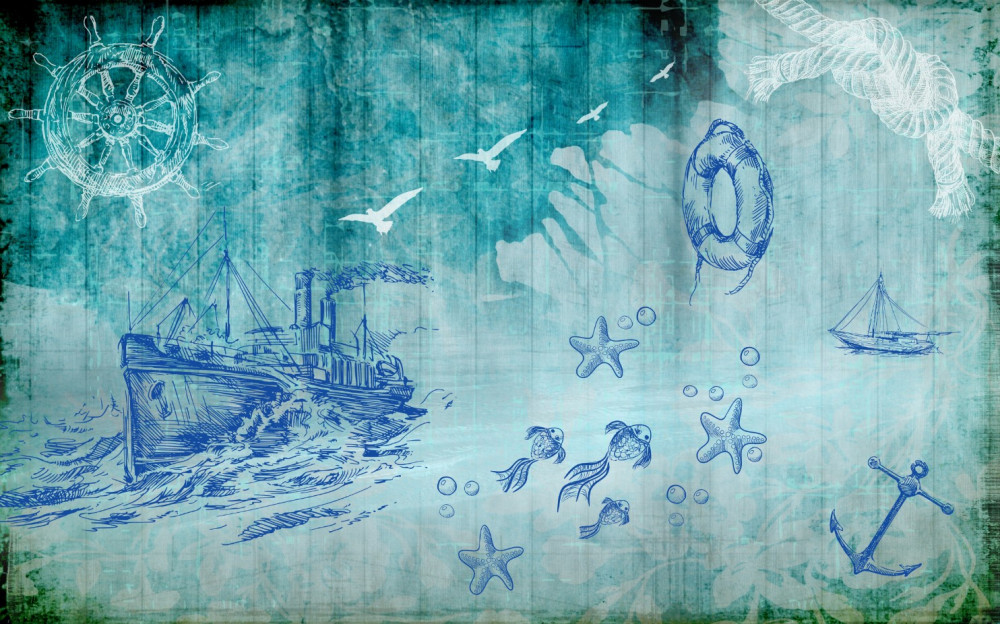 Fototapeta statek i świat morski