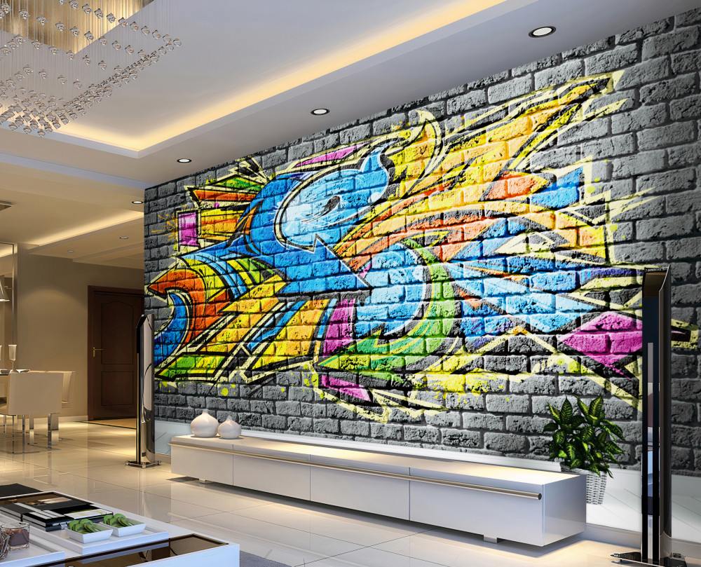Fototapeta kolorowe graffiti na ścianie