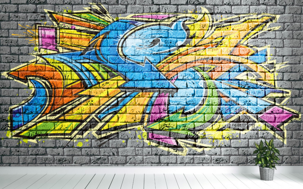 Fototapeta kolorowe graffiti na ścianie