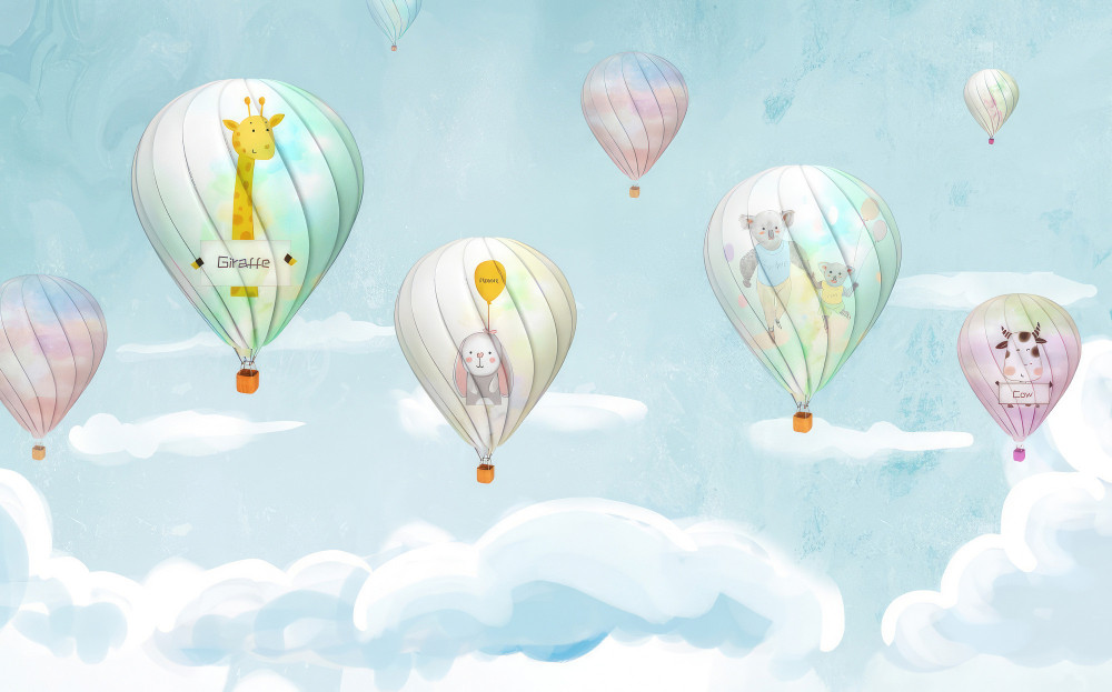 Fototapeta zwierzęta w balonach