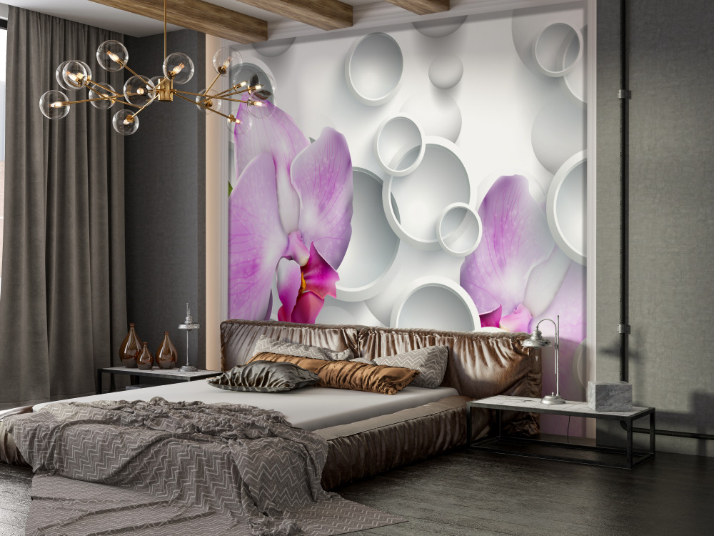 Fototapeta delikatne różowe orchidee i pierścienie
