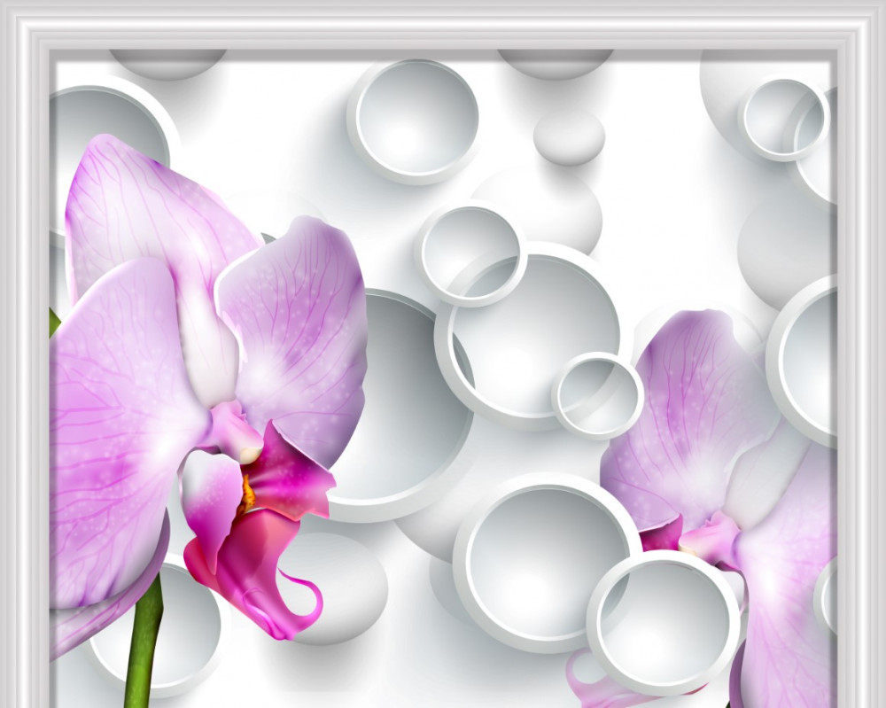 Fototapeta delikatne różowe orchidee i pierścienie