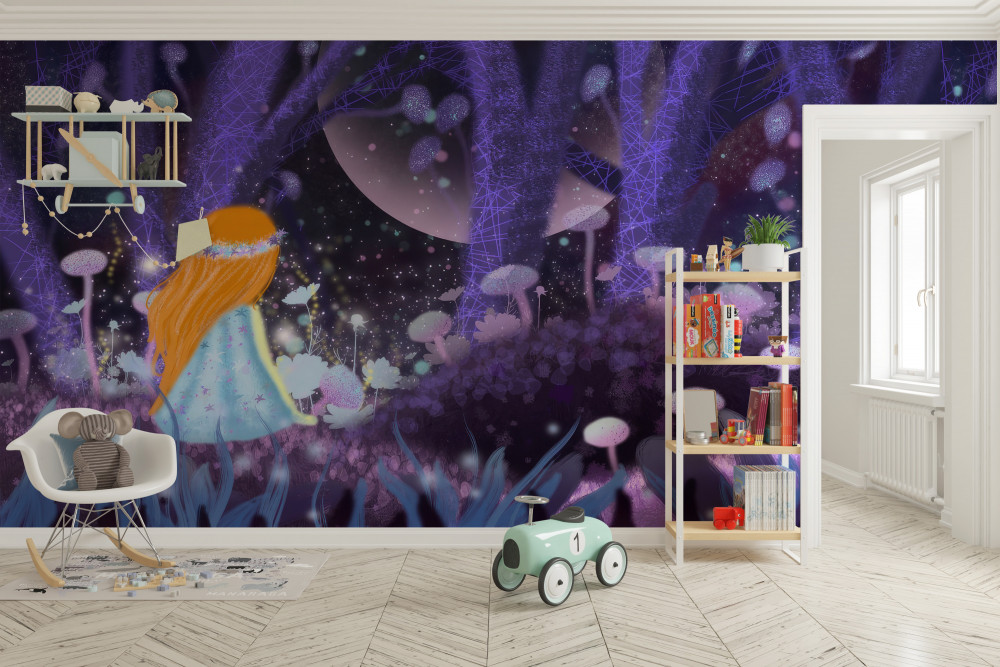 Fototapeta dziewczyna w fantastycznym lesie