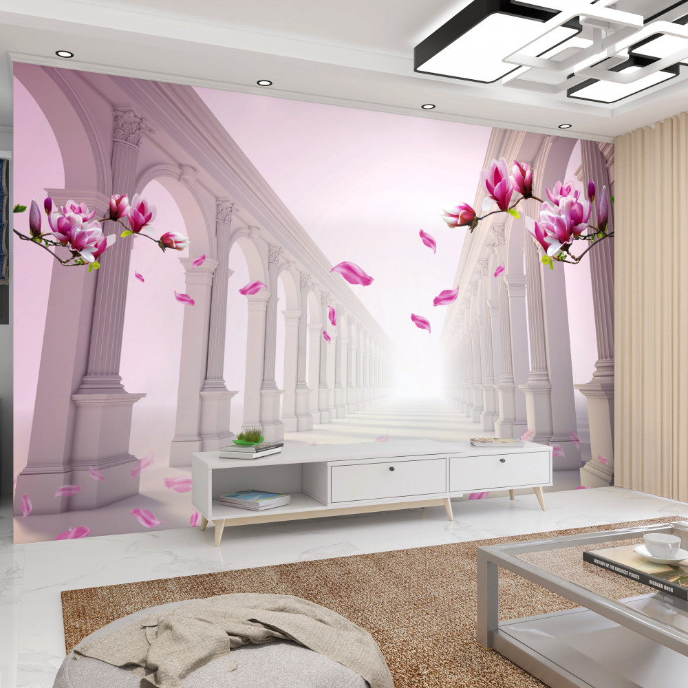 Fototapeta niekończący się tunel kwitnący w magnolii