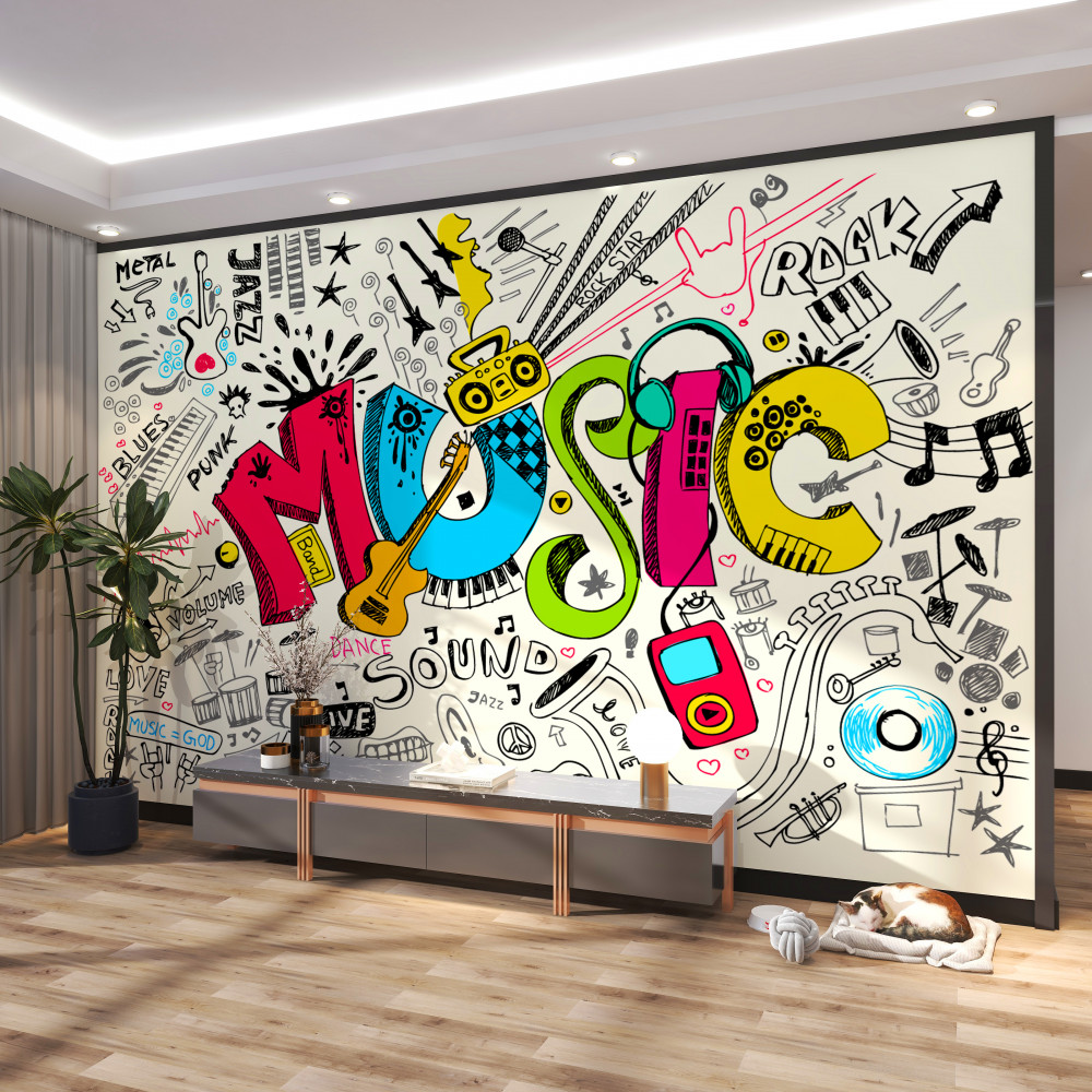 Fototapeta style muzyczne na graffiti