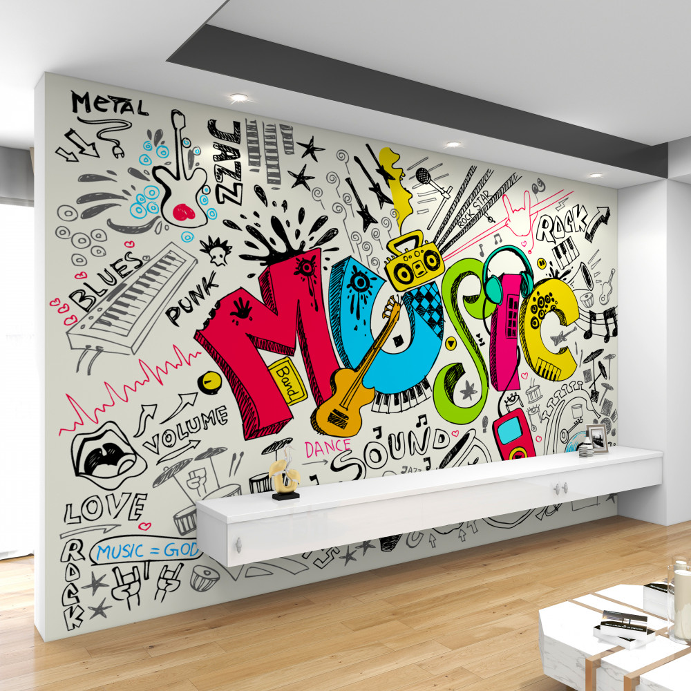 Fototapeta style muzyczne na graffiti