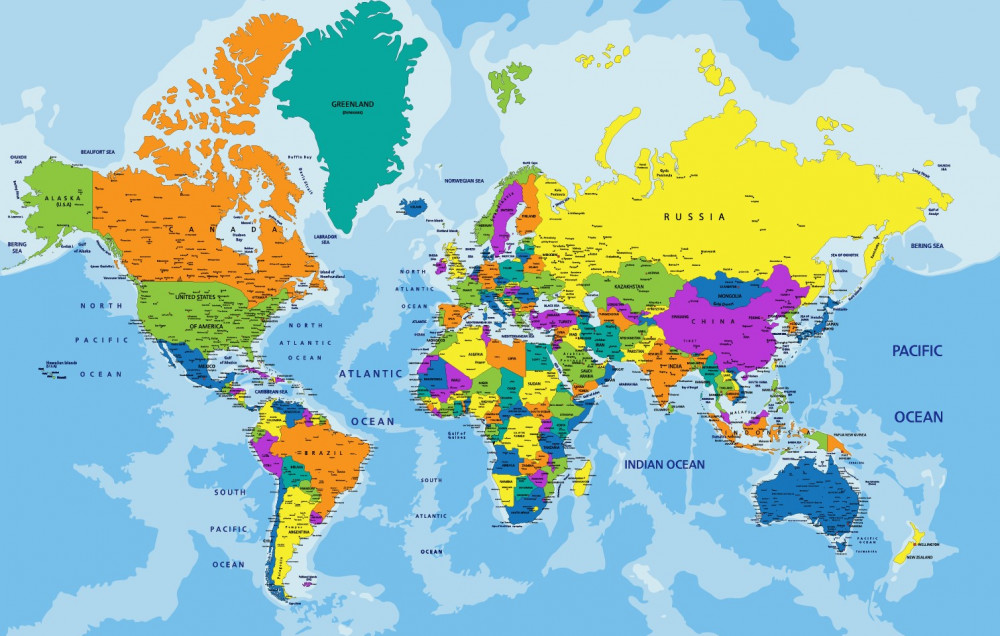 Fototapeta geopolityczna mapa świata