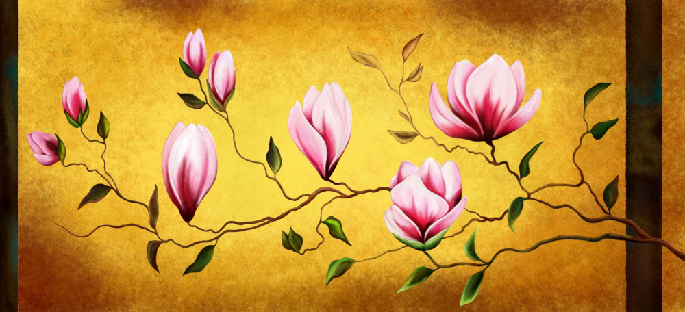 Fototapeta Japońskie różowe magnolie