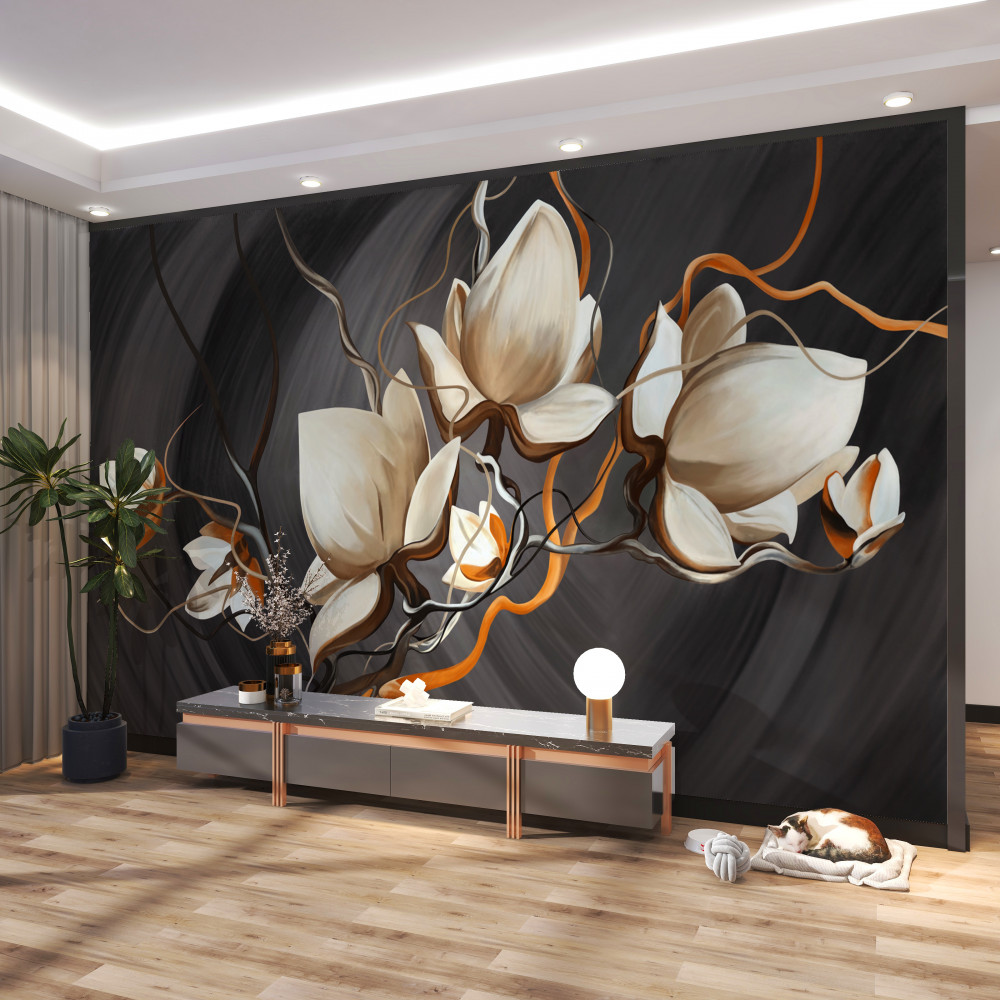 Fototapeta kwitnąca biała magnolia
