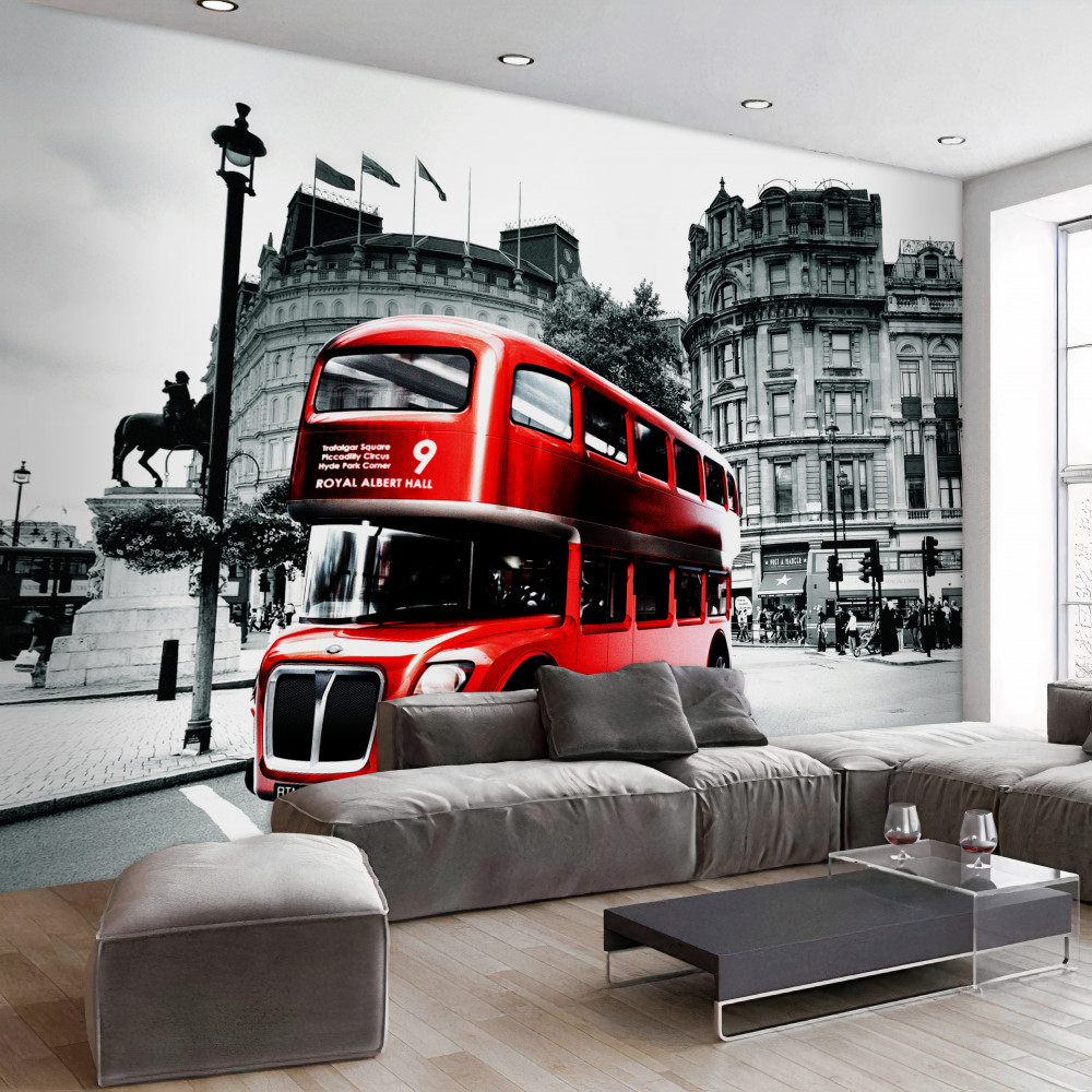 Fototapeta Londyński autobus na ulicy miejskiej