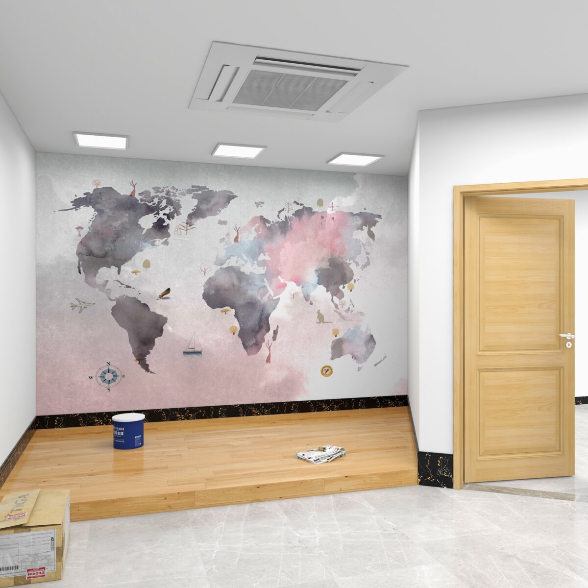 Fototapeta Akwarela mapa świata