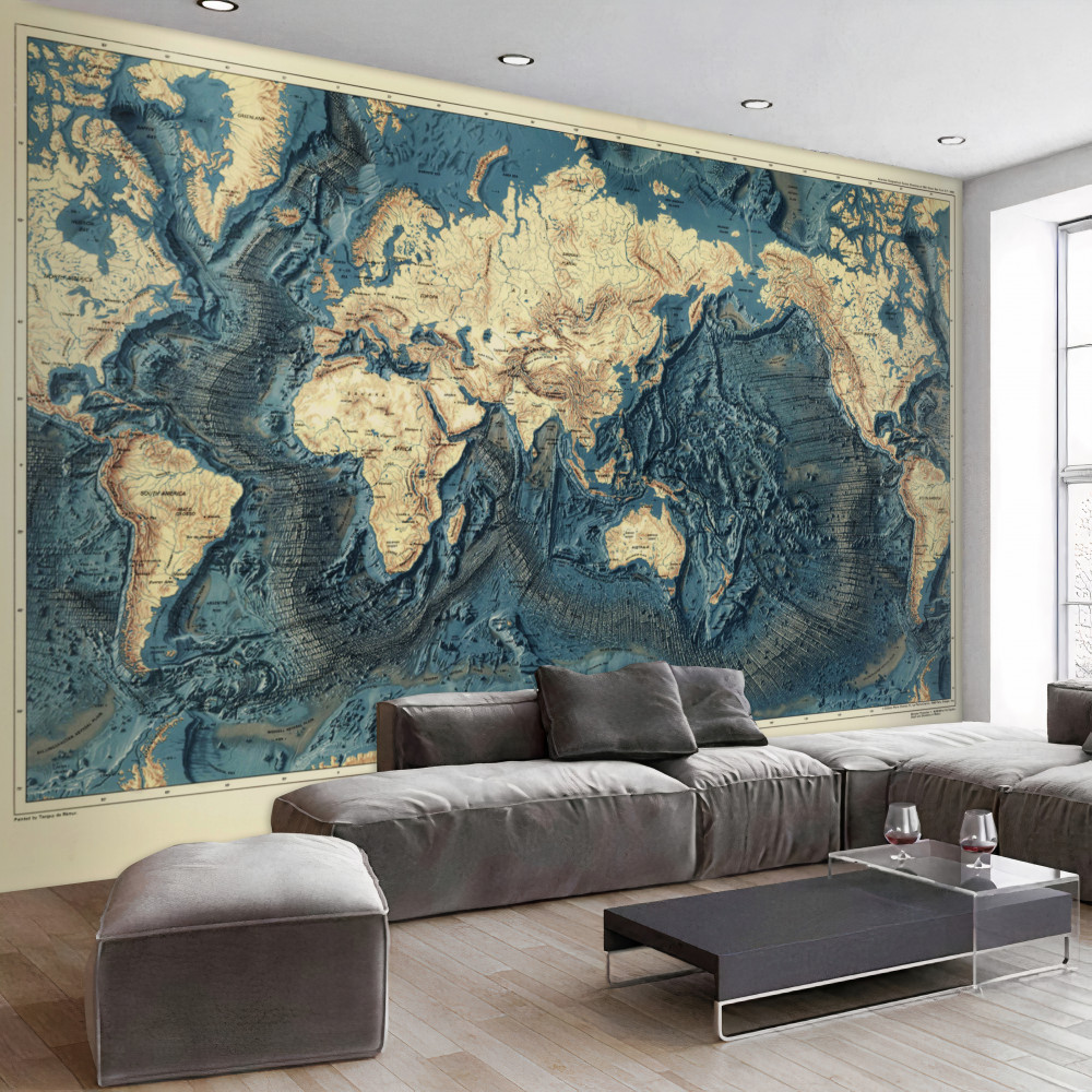 Fototapeta mapa reliefu oceanu