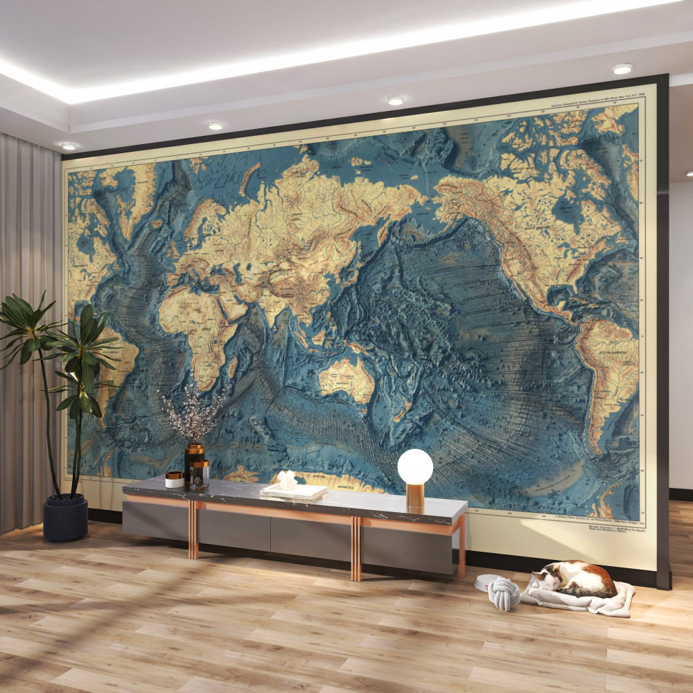 Fototapeta mapa reliefu oceanu