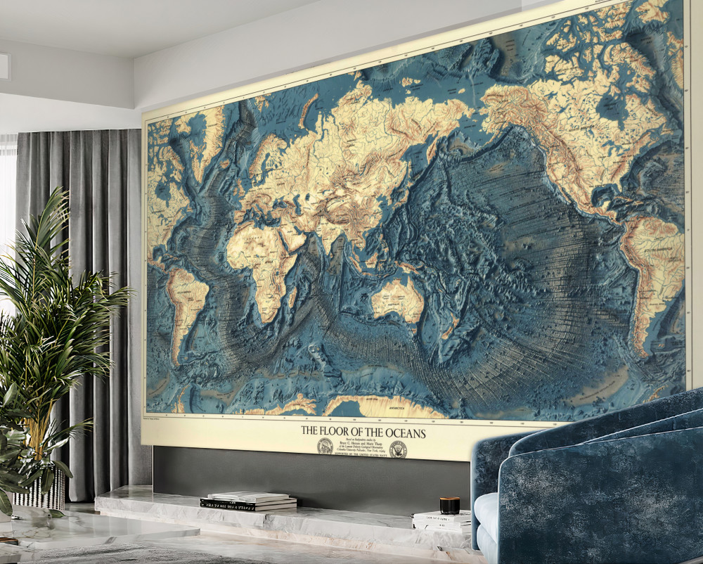 Fototapeta mapa reliefu oceanu
