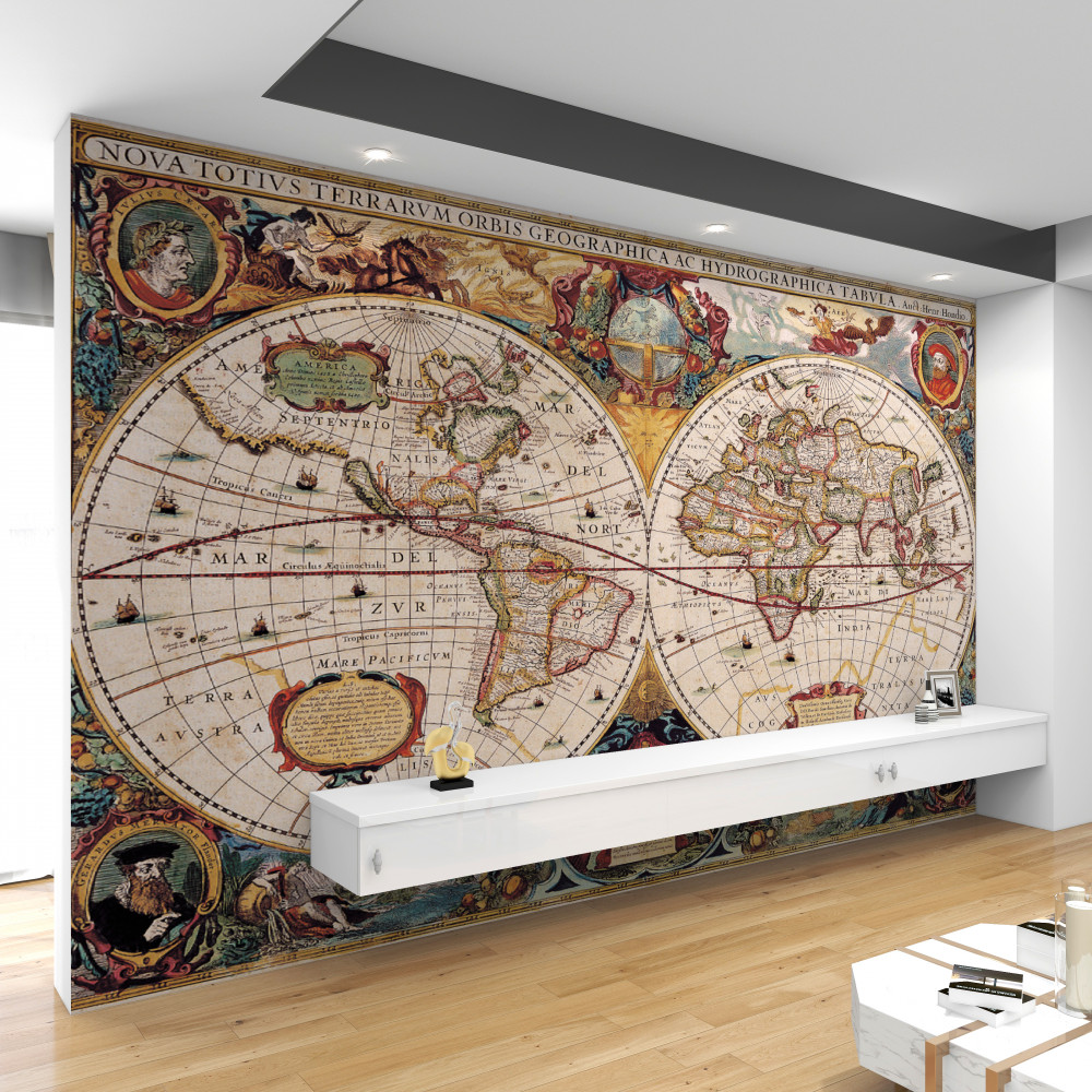 Fototapeta zabytkowa mapa świata