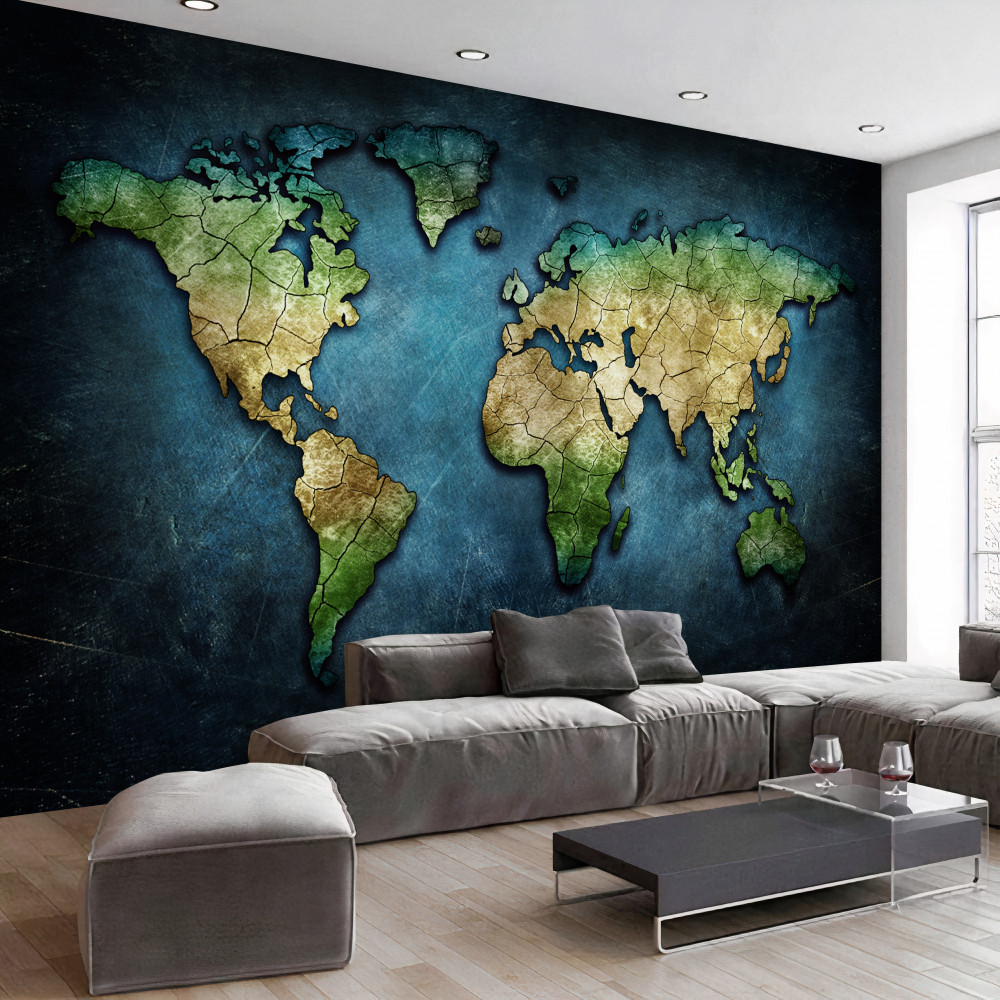 Fototapeta mapa świata na ścianie