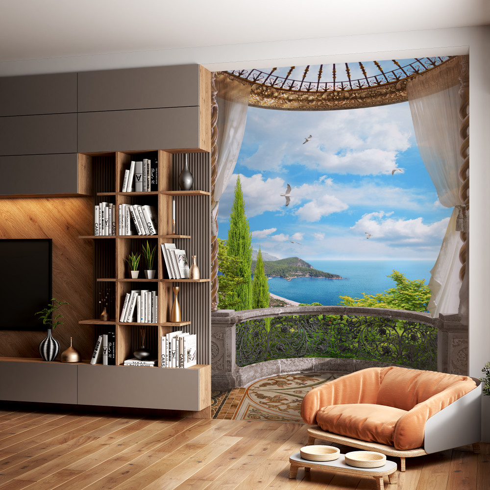 Fototapeta balkon z widokiem na morze