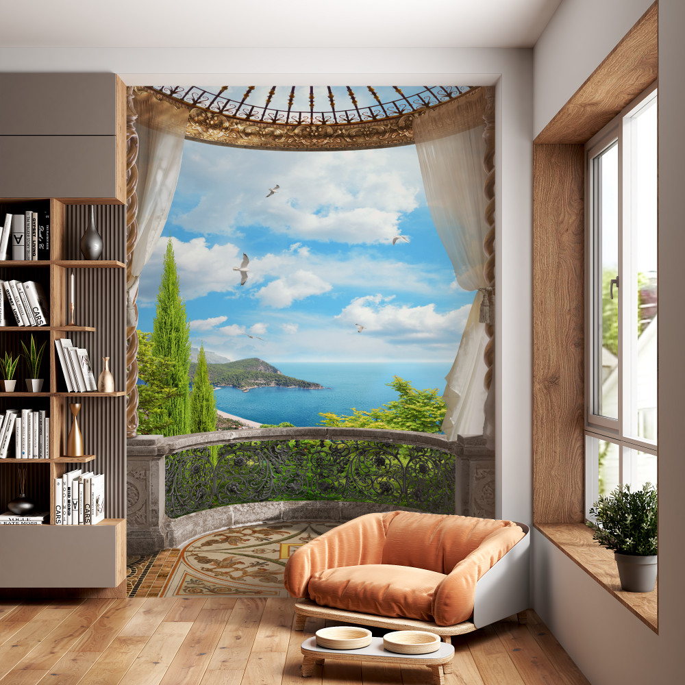 Fototapeta balkon z widokiem na morze