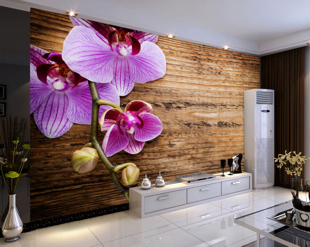 Fototapeta liliowe orchidee na drzewie