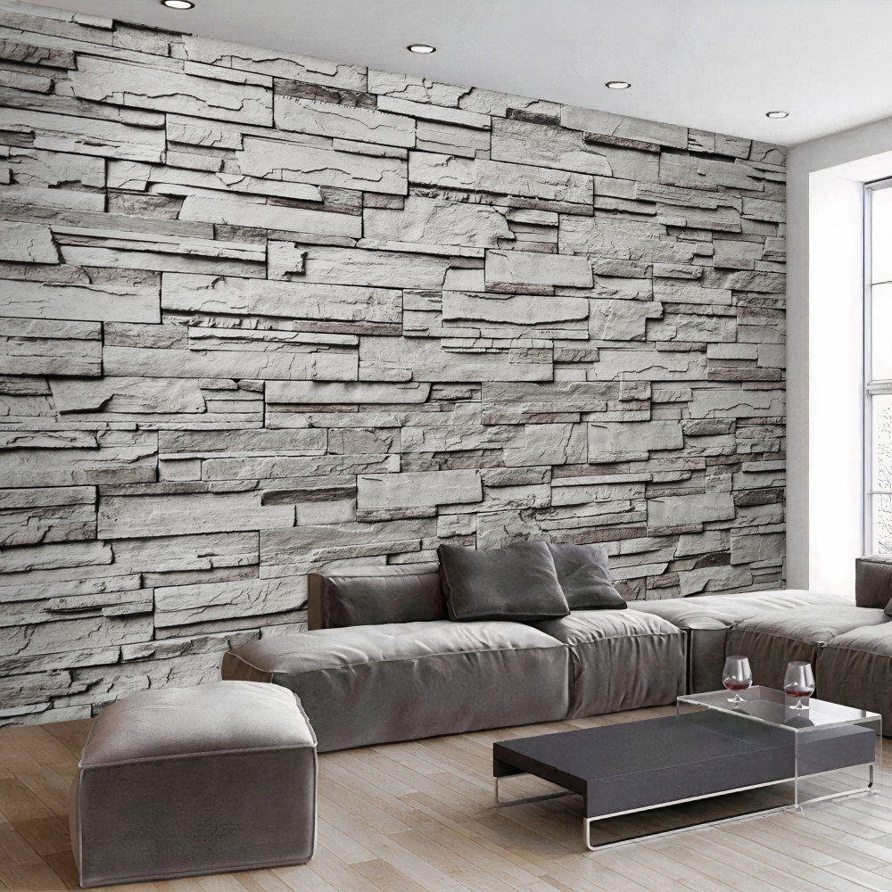 Fototapeta biały kamienny mur